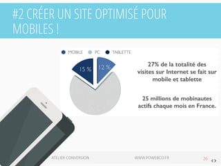 #2 CRÉER UN SITE OPTIMISÉPOUR MOBILES !  