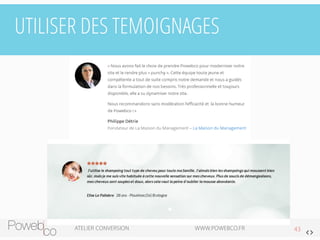 UTILISER DES TEMOIGNAGES  