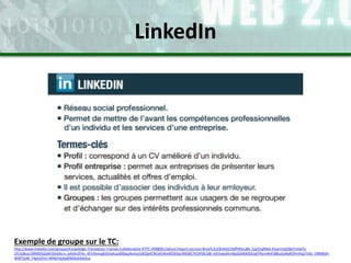 Exemple de groupe sur le TC:
http://www.linkedin.com/groups/Knowledge-Translation-Trainee-Collaborative-KTTC-4998001/about?report.success=8maYL2UQhWd22MfhfHzcj8k_lujy5zqRMd-A1qrmVg5BpTmtwTx-
LPi1G8usc3IRMOGZqNrSl3vj9y-x_jxAvhrZFAs_4EYJilxmqB3ZnpKupd00xpJAvmo1dEQyXCNCeE04mN59i5pUMO0C7tE4PZK1d8_kzEhaesRImNpSOAK83OUaEFRzmNnFd8buGsNaR2RmPqLFV4o_V8NtBdY-
WWTIpW_F4ghJDVU-WNbFdyikp8N0ilx4AIbi5ut
LinkedIn
 