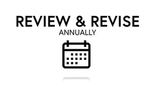 ANNUALLY
REVIEW & REVISE
 
