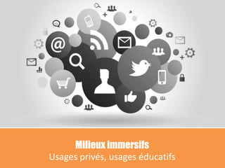 Offres professionnelles franco-indiennes
à Mumbai
Alertes – informations marketing et culturelles
Scénarios pédagogiques #indofr ou #10mots
Evénements
Réseau social dédié
Page d’informations institutionnelles
Culture et informations pratiques
Pratiques informelles sur l’image
Concours photographies #hiddenmumbai
Evenements
15
Messagerie téléphonique en groupe
Scénarios pédagogiques avec Whatsapp
Milieux immersifs
Usages privés, usages éducatifs
 