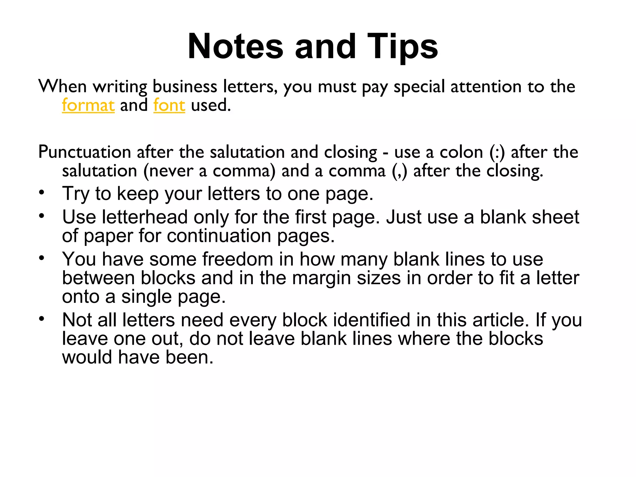 Formation of business letter | PPT