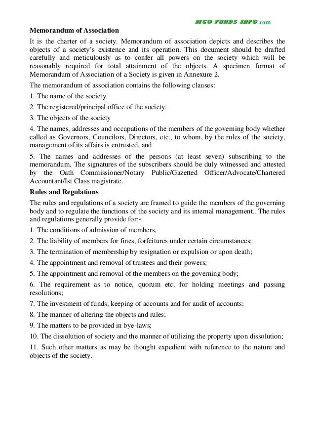 pdf of ngo memorandum Formation pdf ngo of