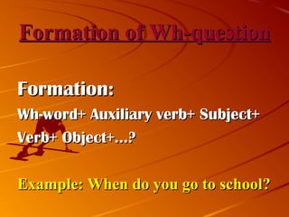 Formation of question | PPT