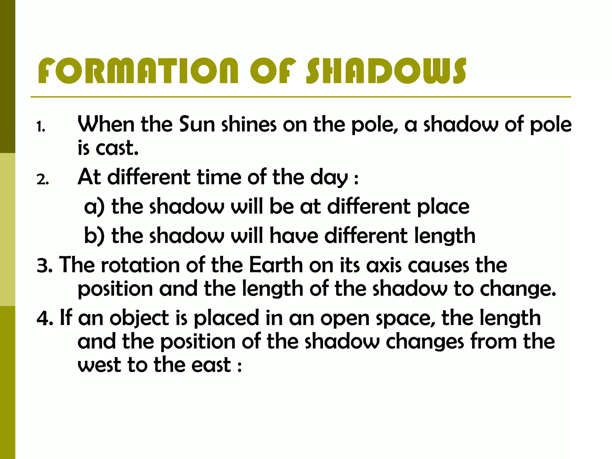 Formation of shadows | PPT