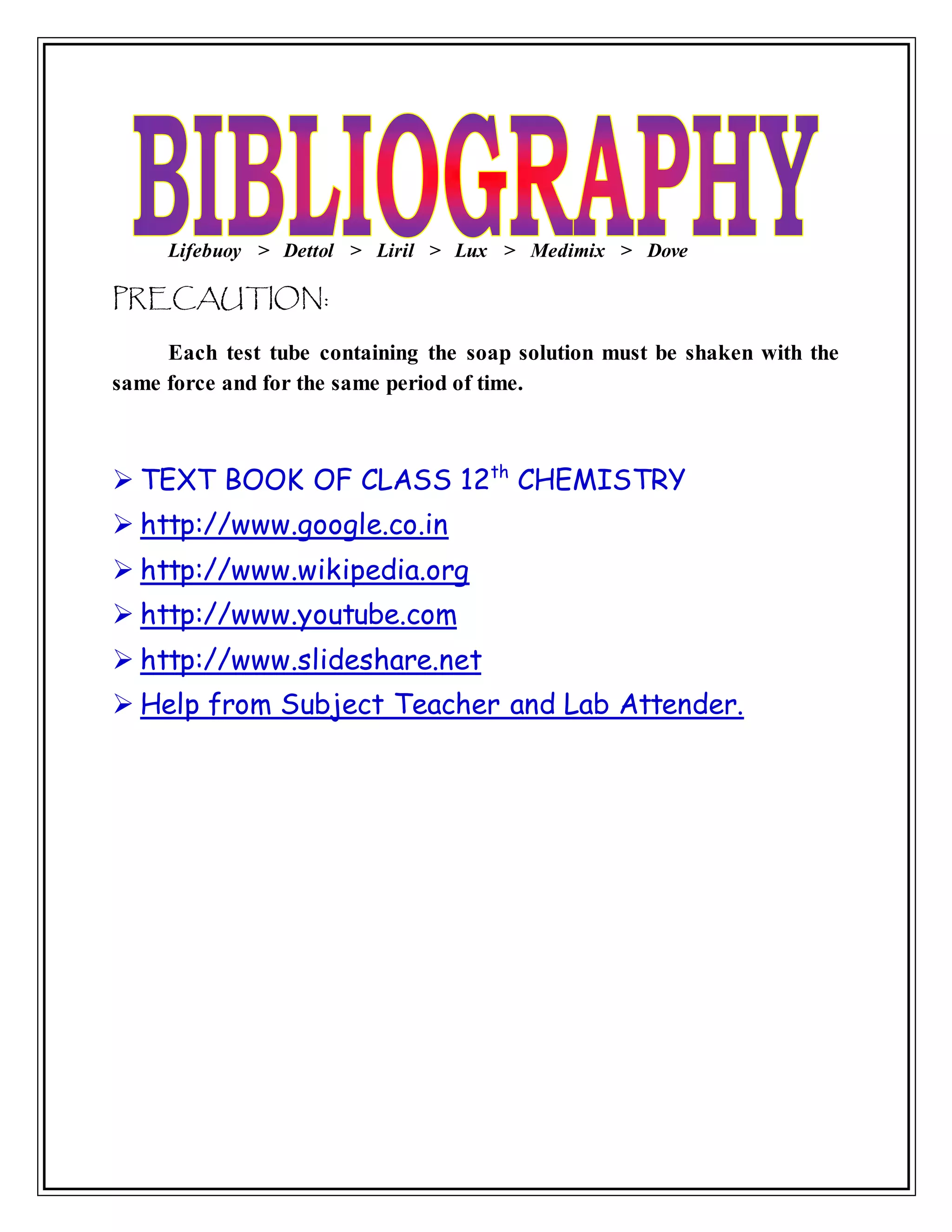 Formation of soap & foaming capacity of soap | DOCX