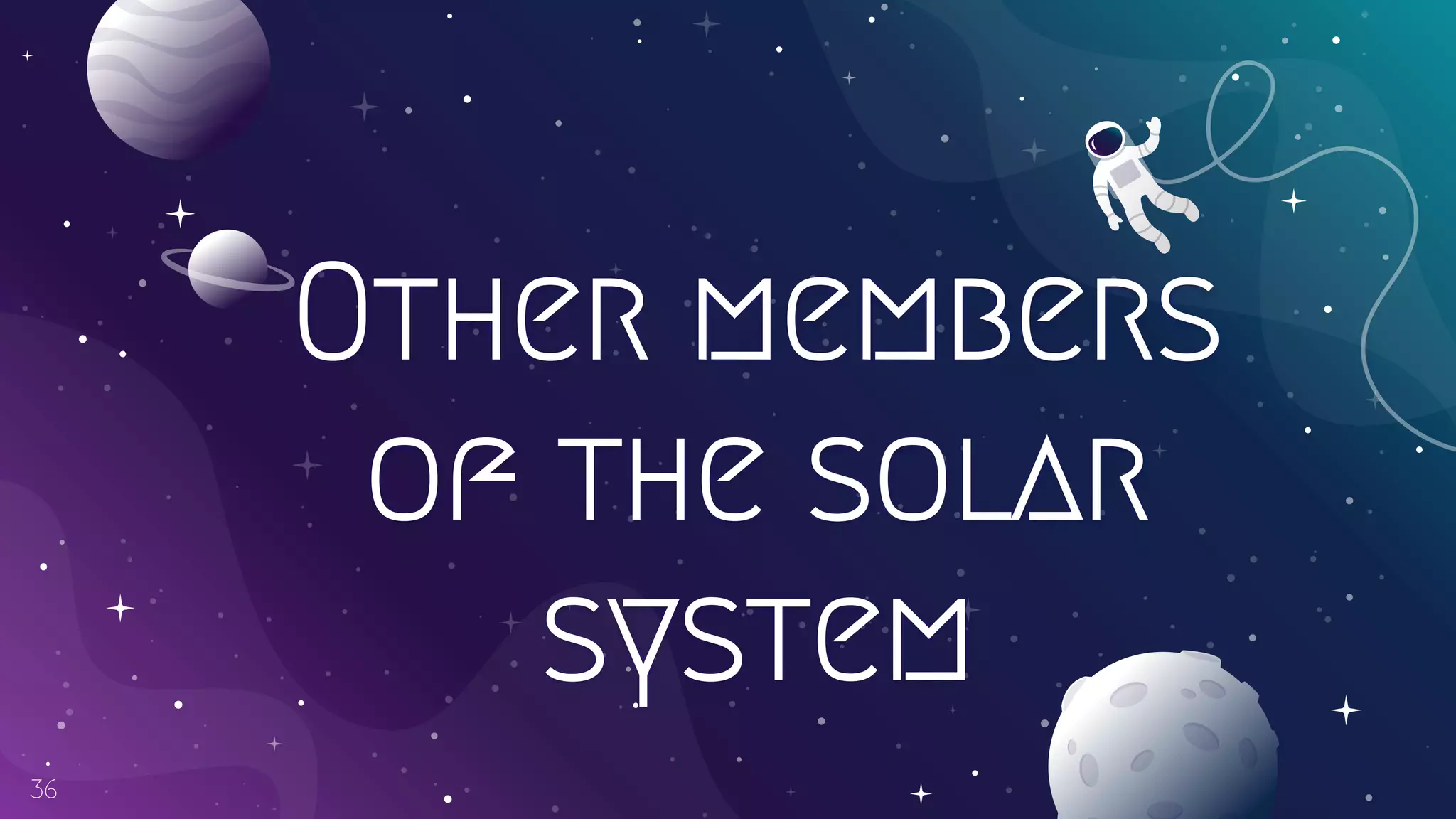 Other members
of the solar
system
36
 