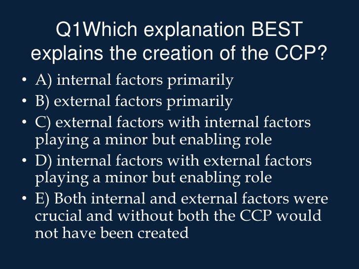 Formation of the ccp