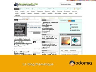Le blog thématique
 