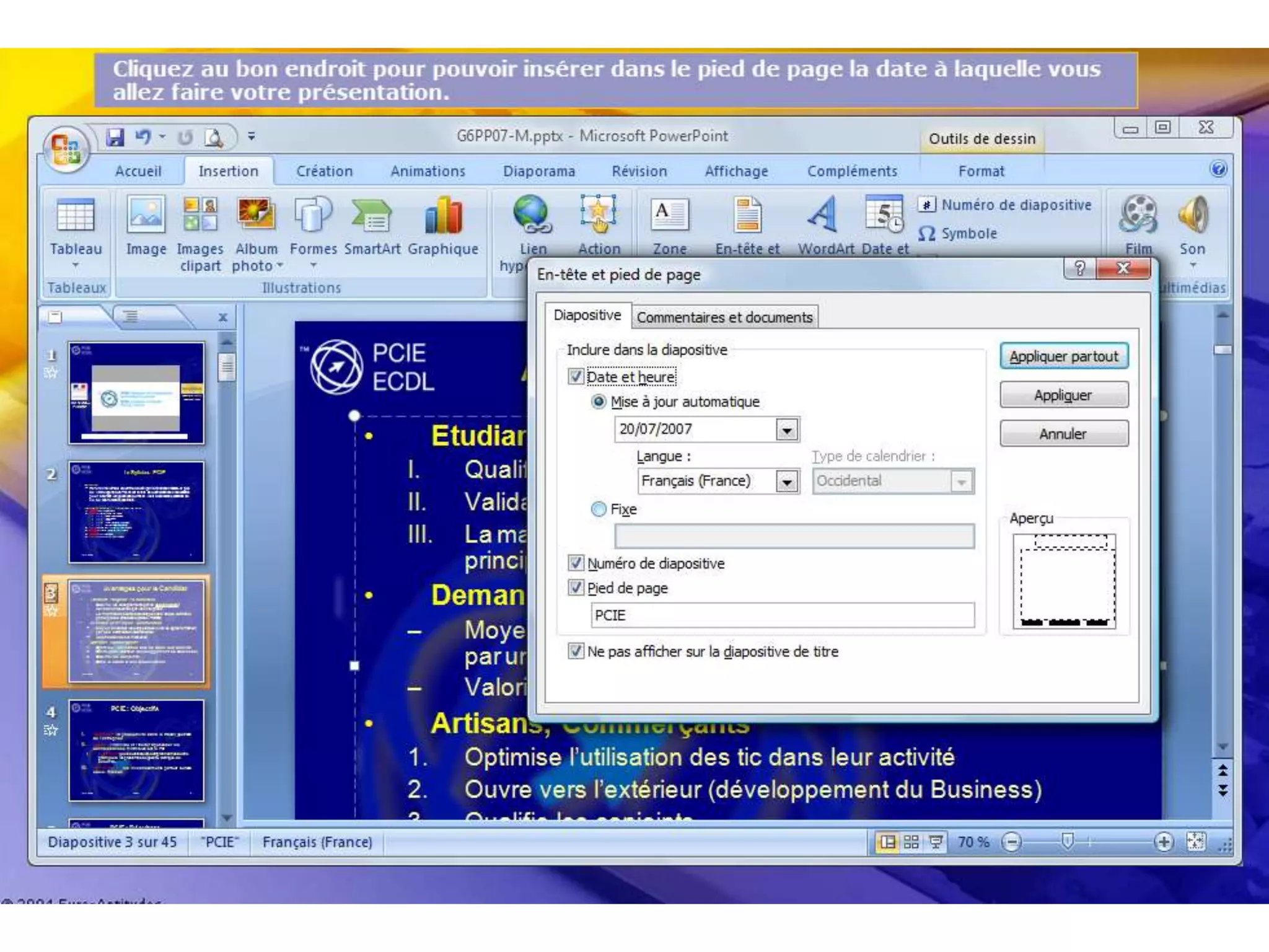 Formation pcie ppt word partie 1