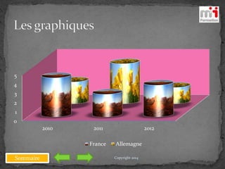 Sommaire
0
1
2
3
4
5
2010 2011 2012
France Allemagne
Copyright 2014
 