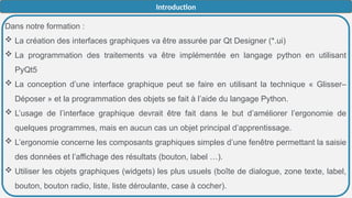 python - assemblage interface graphique + programme... formation programmation des interfaces graphiques avec qt designer.pptx