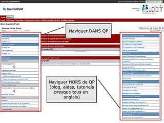 Formation QuestionPoint
             Naviguer DANS QP




   Naviguer HORS de QP
   (blog, aides, tutoriels
     presque tous en
          anglais)



                                4
 