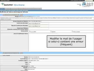 Modifier le mail de l'usager
si celui-ci contient une erreur
            (fréquent)




                                  45
 