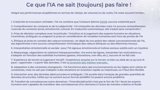 Ce que l’IA ne sait (toujours) pas faire !
 