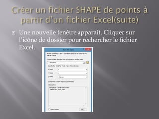  Une nouvelle fenêtre apparaît. Cliquer sur
l’icône de dossier pour rechercher le fichier
Excel.
 