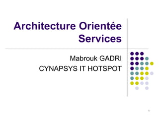 Architecture Orientée Services Mabrouk GADRI CYNAPSYS IT HOTSPOT 