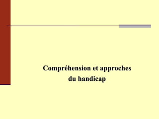 Compréhension et approches du handicap   