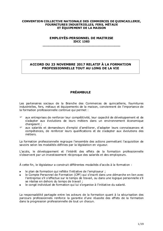 Convention Collective Quincaillerie Deces Ex