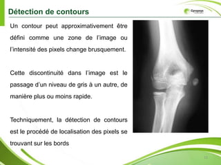 Segmentation9►Split and Mergecomposé de deux phases:►Phase 1 : Créer les zones homogènes = SPLIT►Phase 2 : Les regrouper = MERGE(cherche tous les couples de régions adjacentes dans l'arbre issu du découpage et cherche à les fusionner si leur couleur est assez proche.)