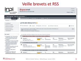 MOS 4.4 Veille Techno - Bibliothèque Janvier 2015 52
 