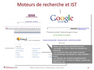 MOS 4.4 Veille Techno - Bibliothèque Janvier 2015 62
Définir, défricher
 