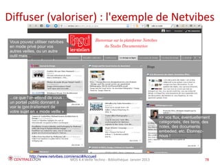 MOS 4.4 Veille Techno - Bibliothèque Janvier 2015 78
CiteSeer et flux RSS
Chaque page de résultats
donne lieu à la génération
d'un flux RSS (option liée à la
création d'un compte)
 