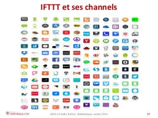 MOS 4.4 Veille Techno - Bibliothèque Janvier 2015 97
IFTTT et ses channels
 