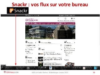 MOS 4.4 Veille Techno - Bibliothèque Janvier 2015 99
Snackr : vos flux sur votre bureau
 