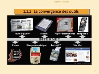 1.1.1  La convergence des outils  L'@telier - mai 2008. 