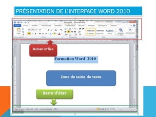 PRÉSENTATION DE L’INTERFACE WORD 2010
C R É E P A R : M A H D I A L I B I
 
