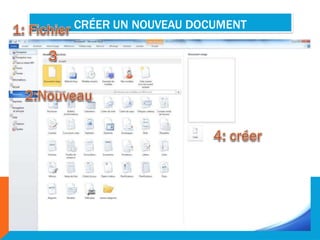 CRÉER UN NOUVEAU DOCUMENT
 