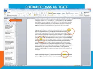 CHERCHER DANS UN TEXTE
 