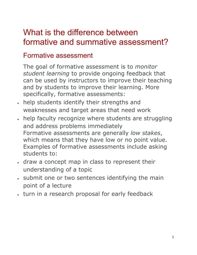 Formative and summative assessment | PDF