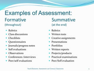 Formative And Summative Assessments