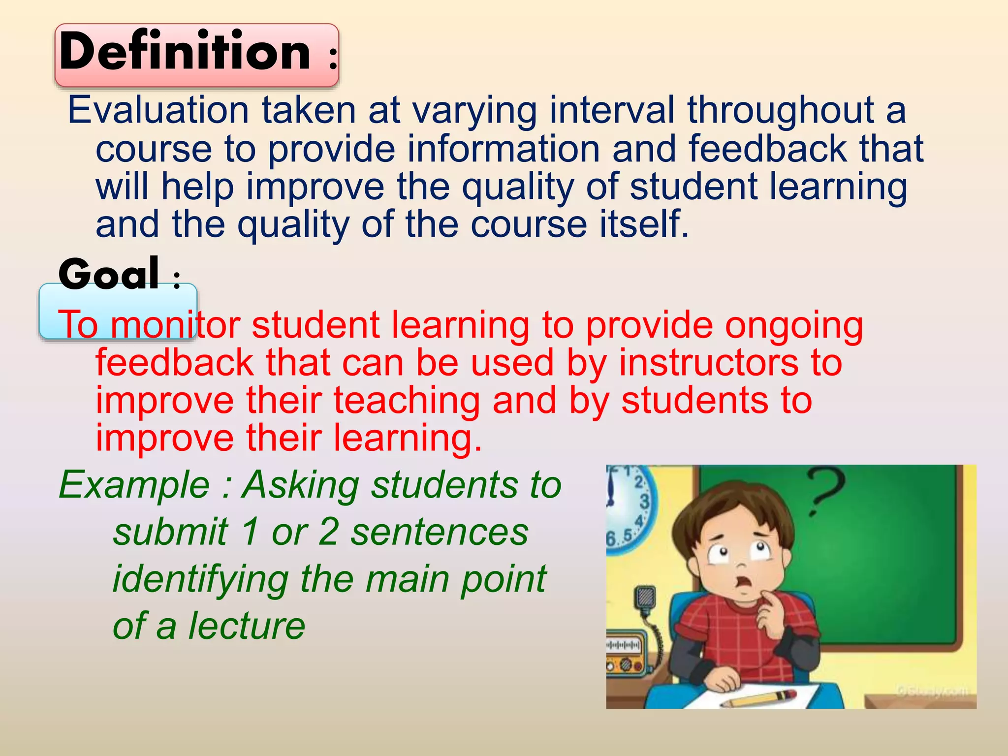 Formative and summative evaluation in Education | PPTX