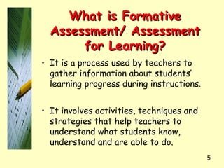 Assessment for learning and Assessment of learning.ppt