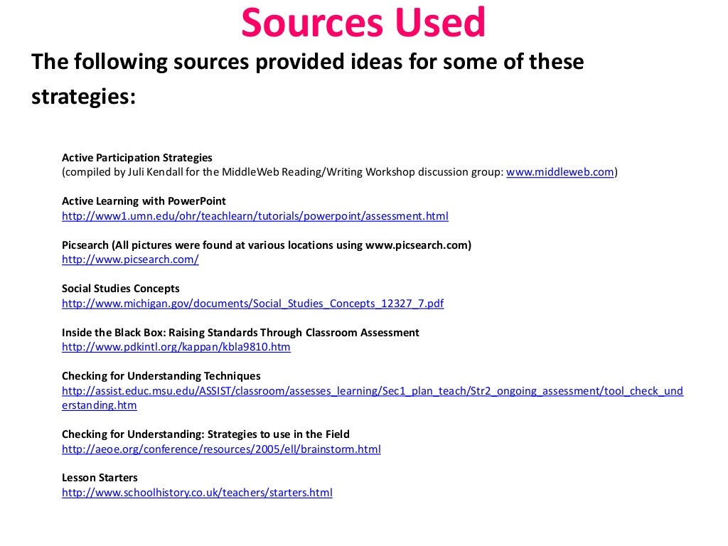 Social Studies Formative Assessments