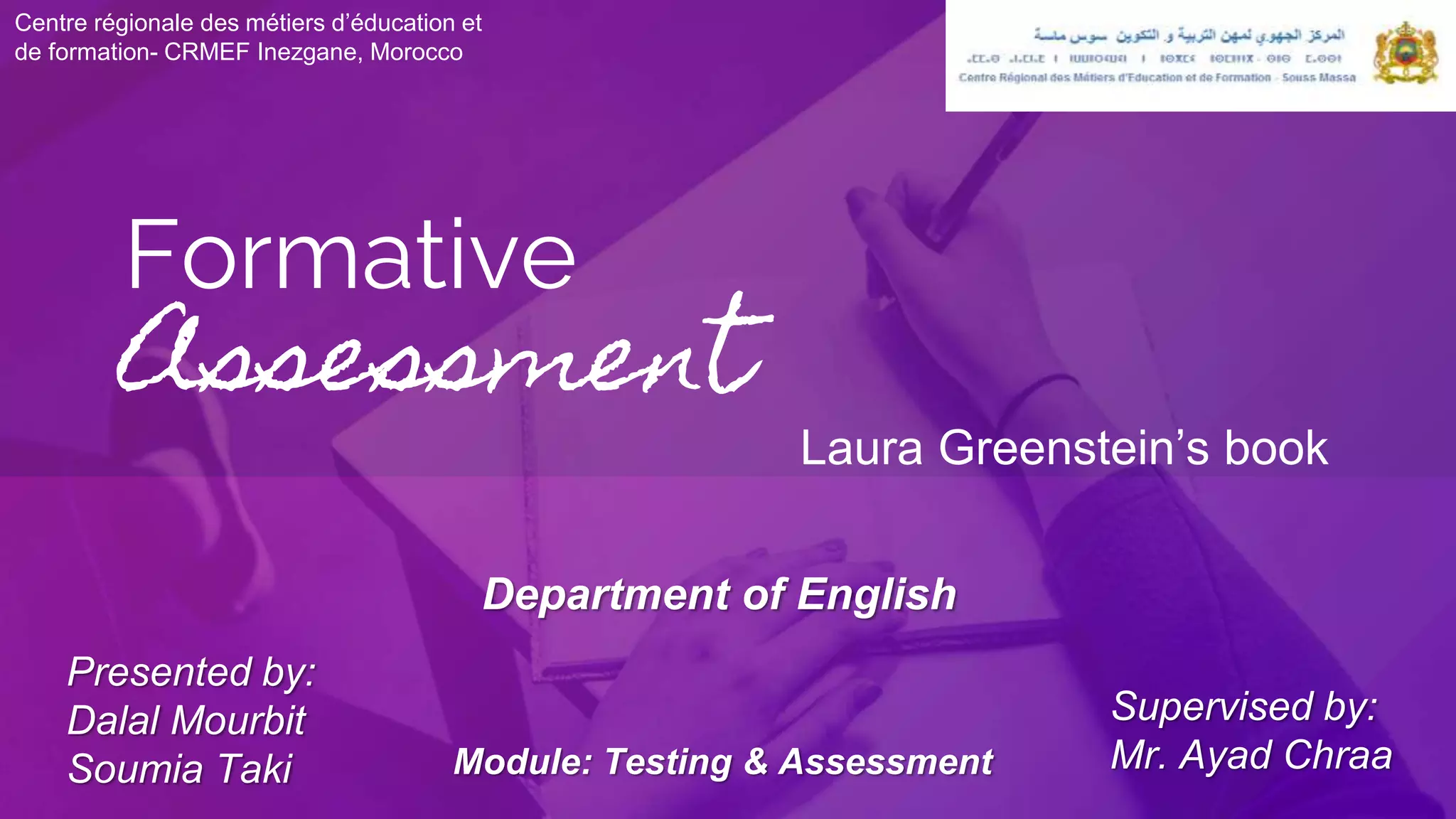 Formative Assessment - Laura Greenstein's book | PPT