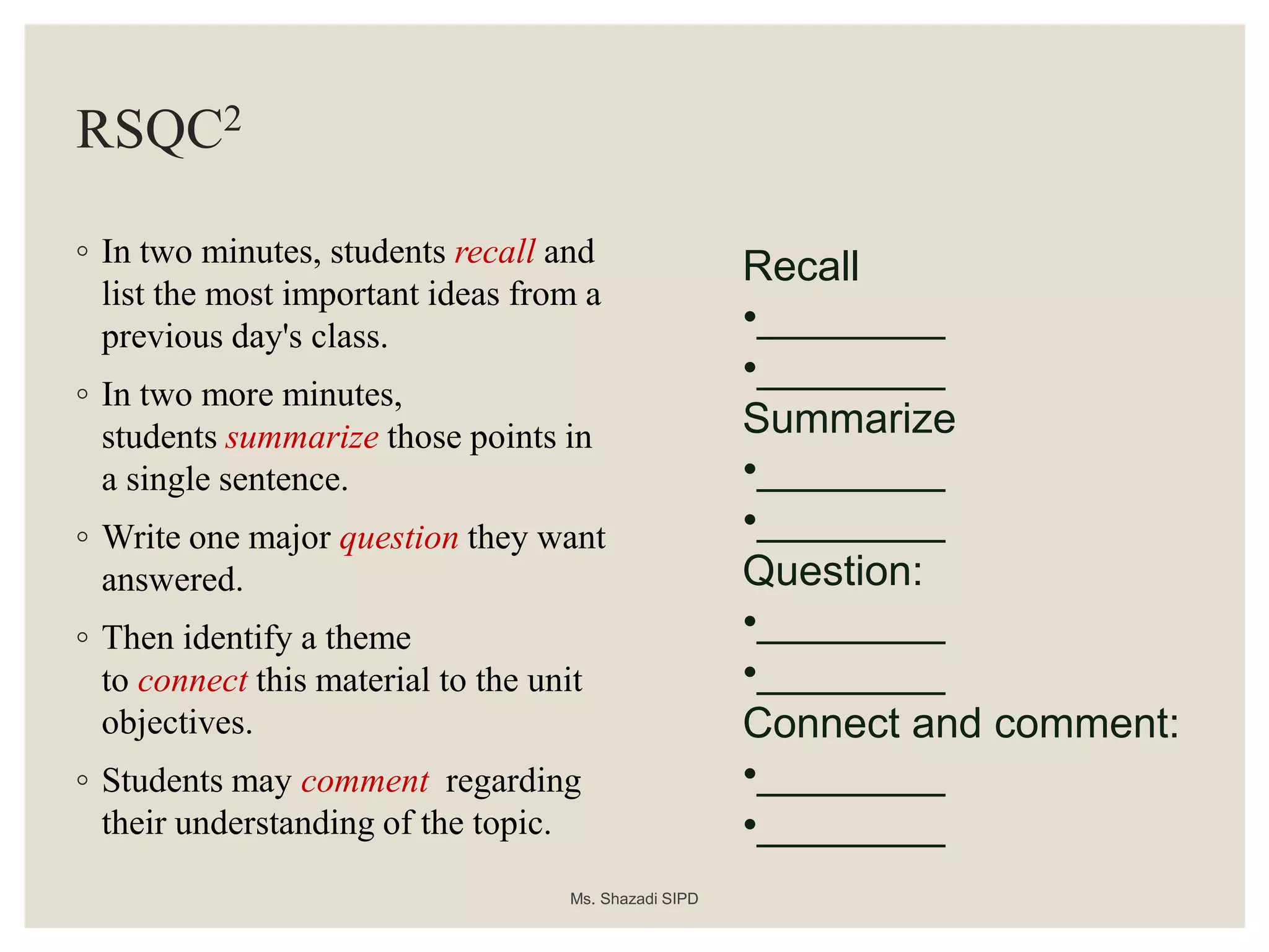 Formative assessment techniques | PPT