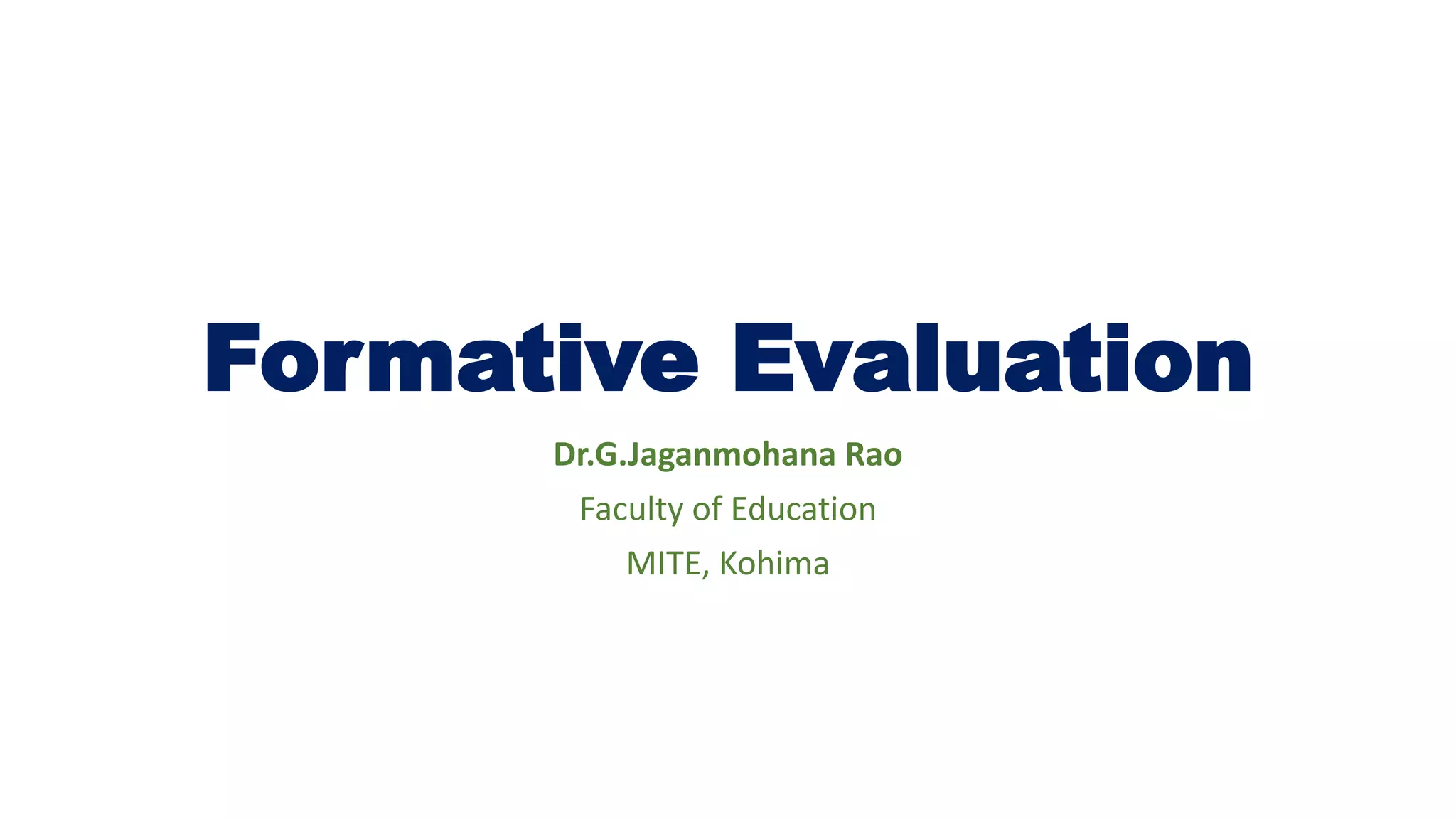 Formative Evaluation | PPTX