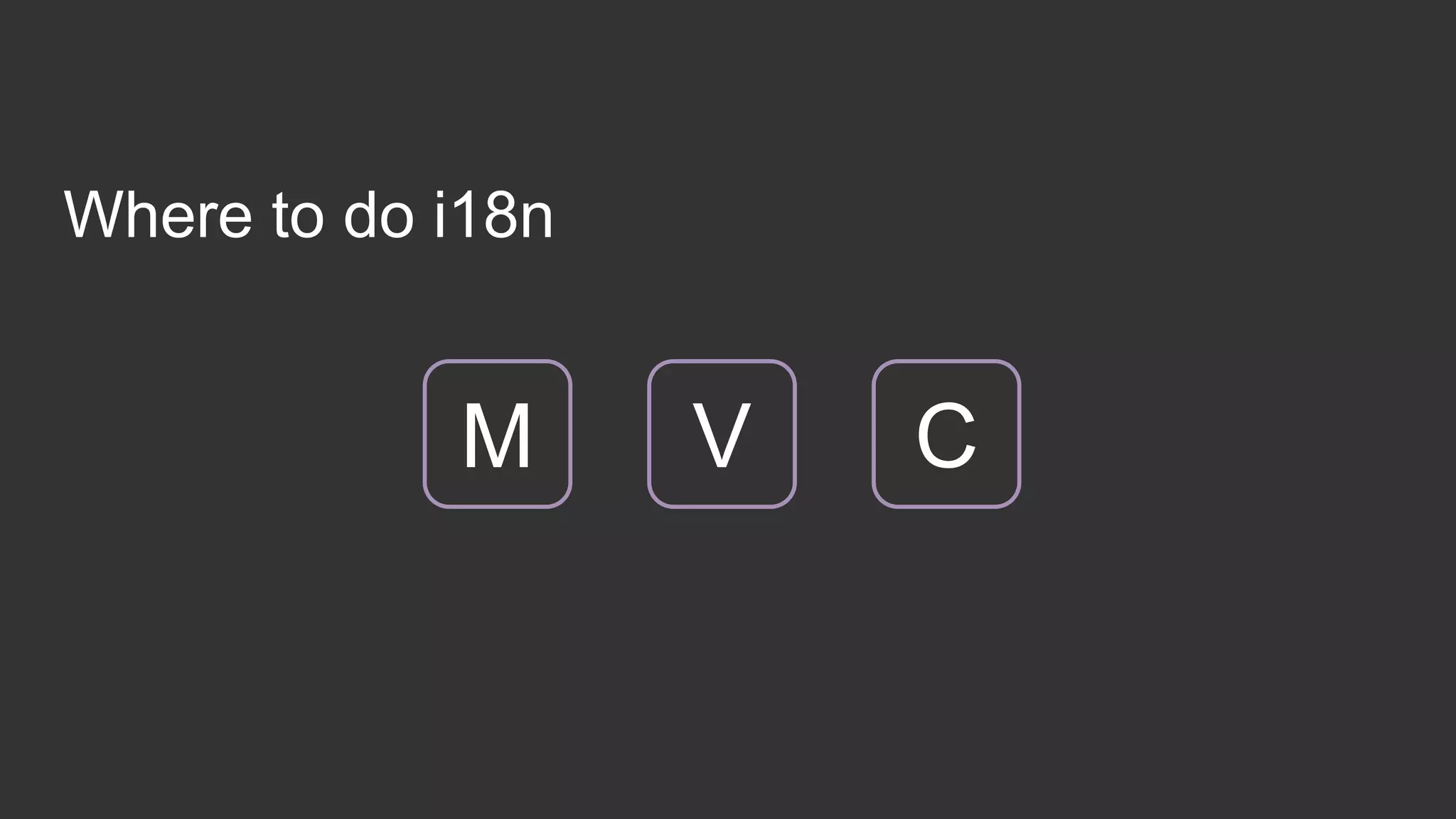 Where to do i18n 
M V C 
 