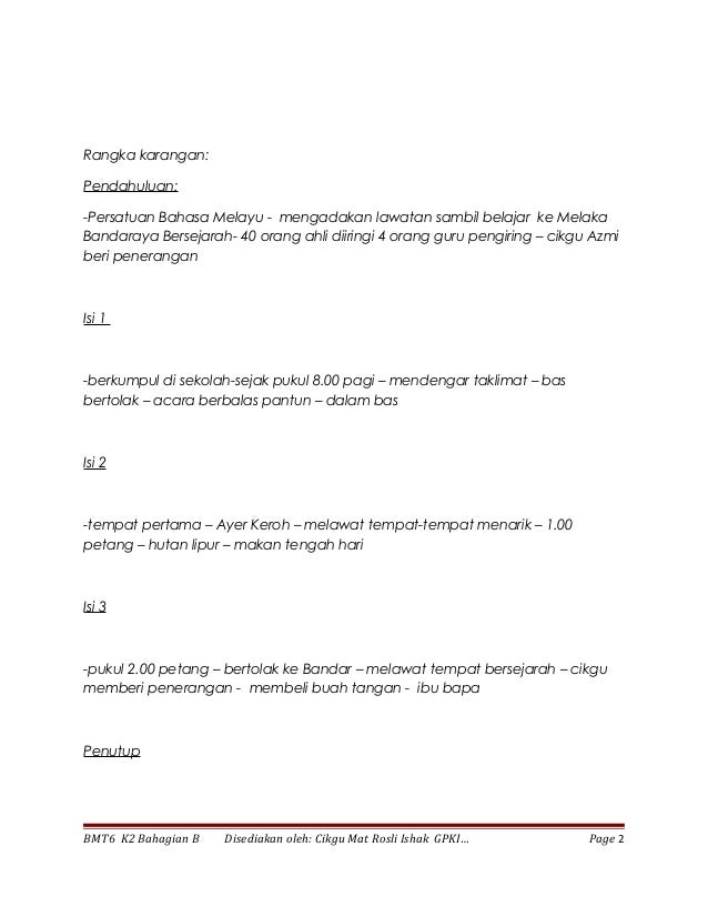 Format karangan laporan bm thn 5 & 6