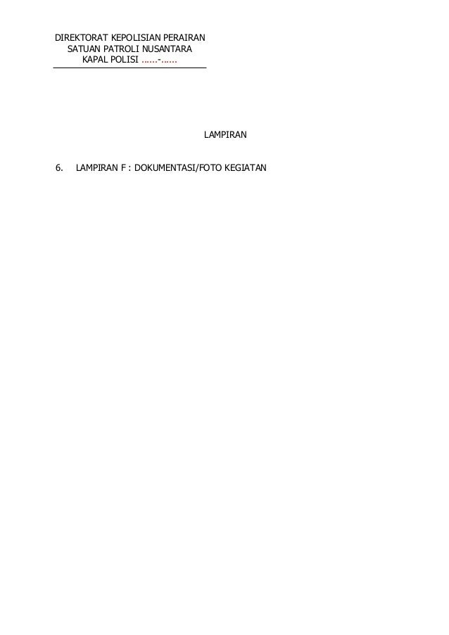Contoh Format laporan polmas