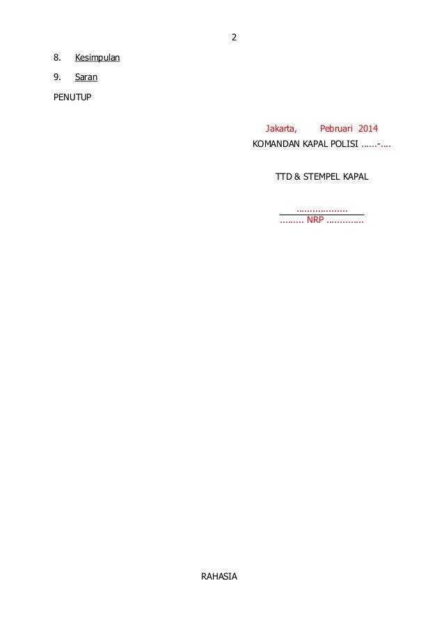 Contoh Format laporan polmas