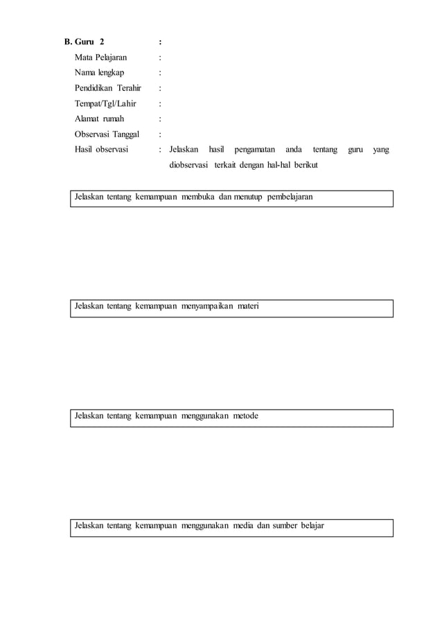 Format laporan ppl m-1 | PDF