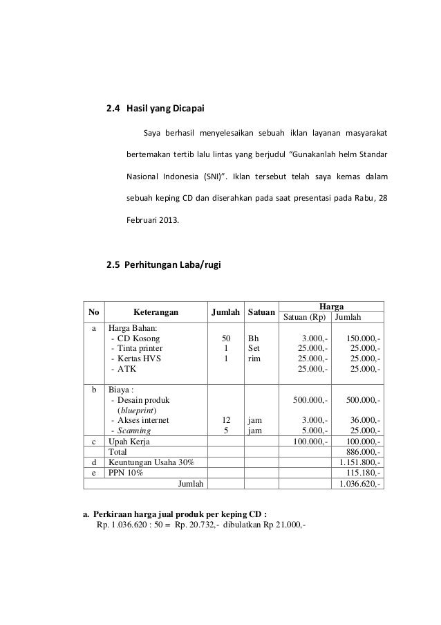 Format Laporan Project Work Ariep Jaenul