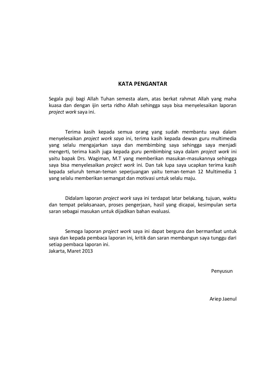 Format laporan project work (ariep jaenul) Format laporan project work (ariep jaenul)