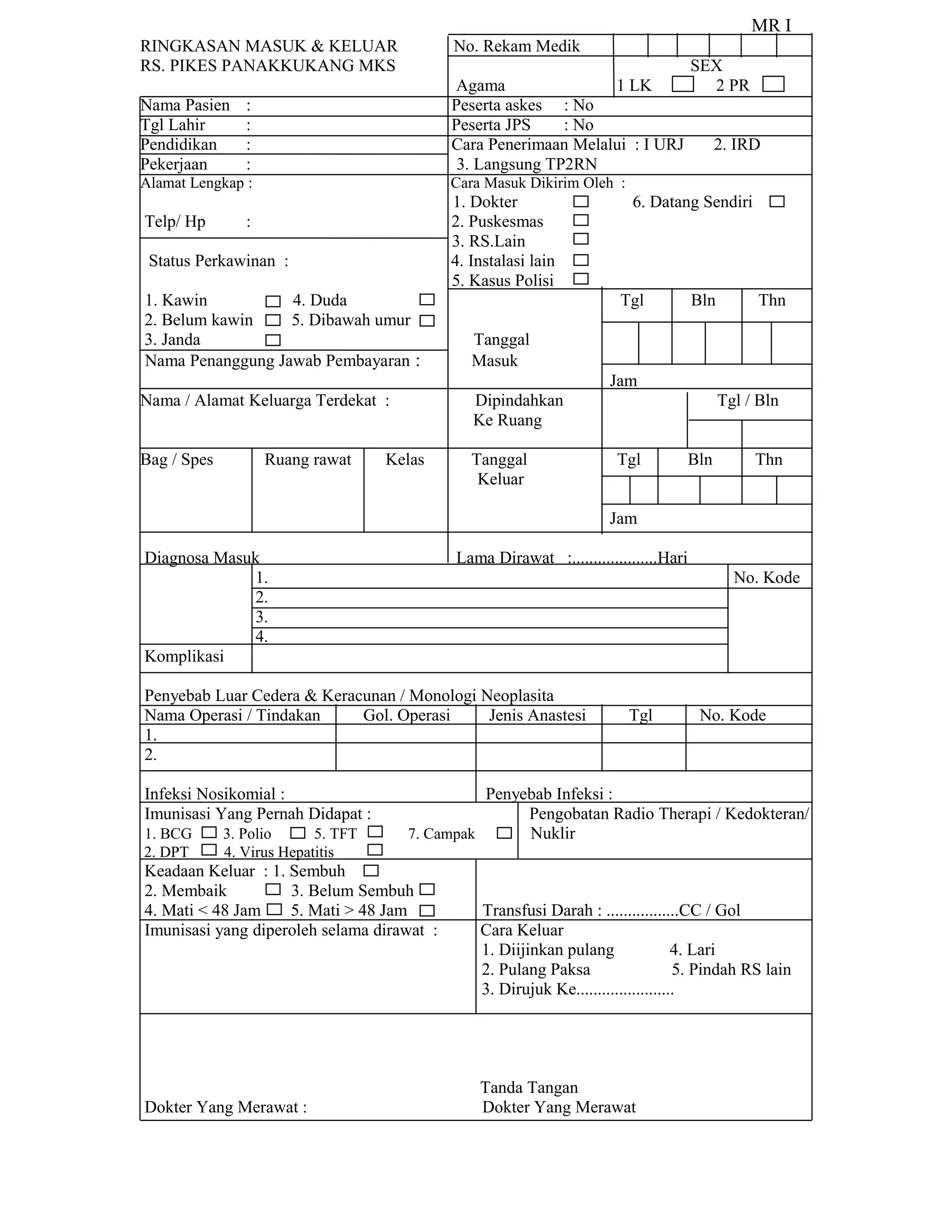 Contoh Format lembaran rm | DOC