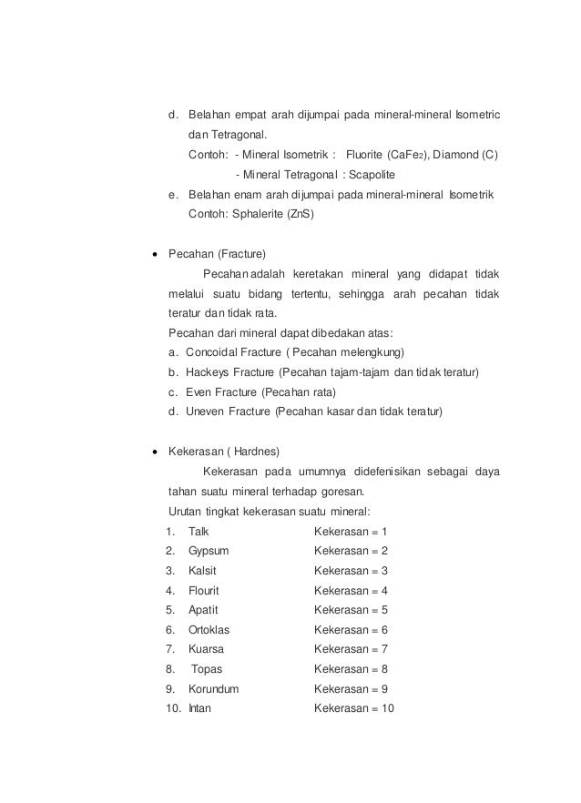 Format Lopran Lengkap Kristal Mineral